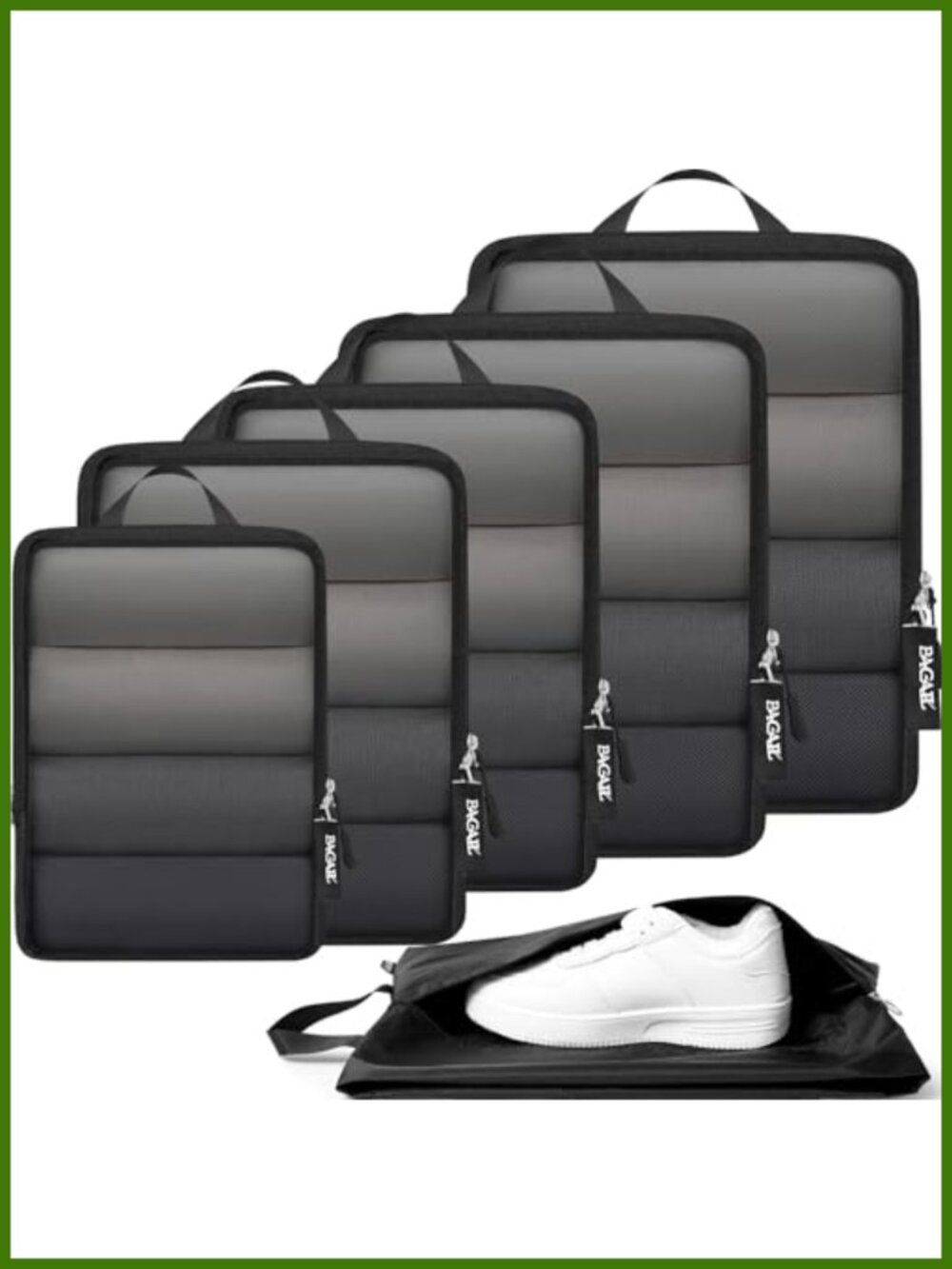 Ultralight Compression Packing Cubes 6 Set Travel Organizer Nylon Luggage